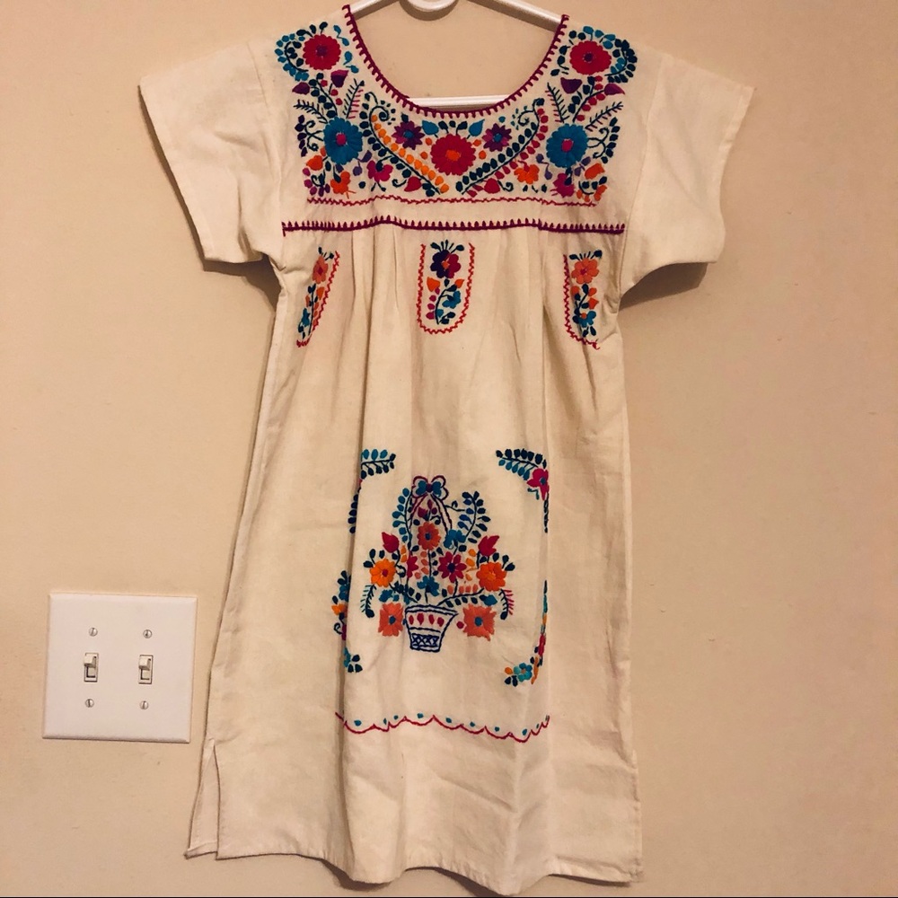 Girls embroidered Puebla dress